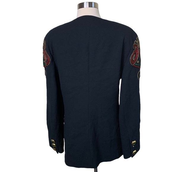Vintage Lillie Rubin Exclusive Black Heavily Beaded Wool Bead Embellished Jacket - Picture 9 of 14
